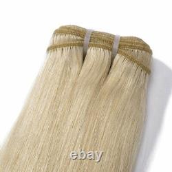 #60 Platinum Blonde 1/3/4 Bundles Straight Remy Human Hair Extensions Weave