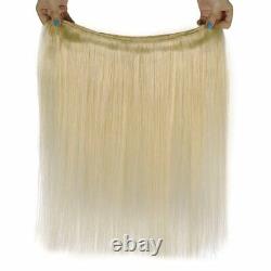 #60 Platinum Blonde 1/3/4 Bundles Straight Remy Human Hair Extensions Weave