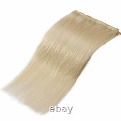 #60 Platinum Blonde 1/3/4 Bundles Straight Remy Human Hair Extensions Weave