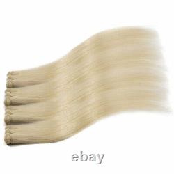 #60 Platinum Blonde 1/3/4 Bundles Straight Remy Human Hair Extensions Weave