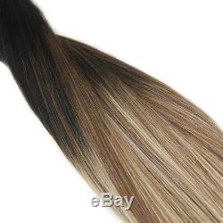 (60cm, #1b#6#16) Ugeat 60cm 100 Real Human Hair Clip in Extensions Balayage