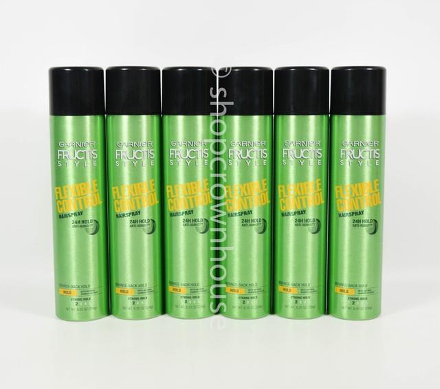 6 Cans Garnier Fructis Style Flexible Control Hairspray Strong Hold 8.25 Oz Each