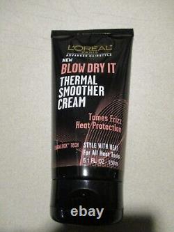 6 L'Oreal Paris Advanced Hairstyle BLOW DRY IT Thermal Smoother Cream 5.1 fl. Oz