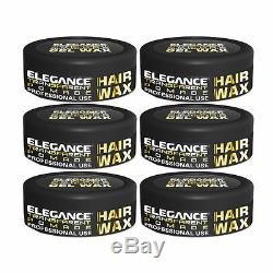 6 Pack ELEGANCE Transparent Pomade Hair Styling Wax 5oz Barber Supply Lot