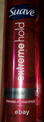 (8) Suave EXTREME HOLD # 10 Hairspray UNSCENTED For Hard To Hold Styles