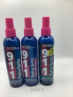 911 Emergency Hair Treatment Styling Spritz Extra Firm Hold 8FL OZ 237ML 3 Pack