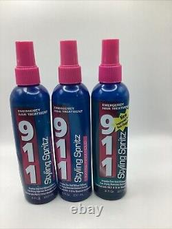 911 Emergency Hair Treatment Styling Spritz Extra Firm Hold 8FL OZ 237ML 3 Pack