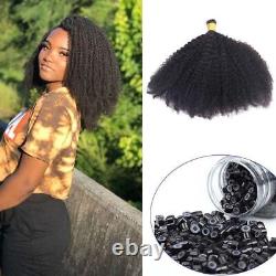 Afro Kinky Curly Coily iTip Microlinks Human Hair Extensions Hair Care Products