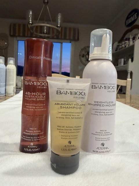 Alterna Bamboo Volume 3-piece Set- Volume Spray 4.2oz, Mousse 6oz, Shampoo 1 Oz