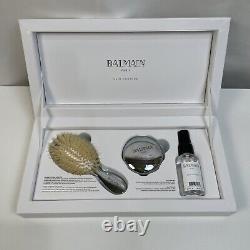 BALMAIN Paris Luxurious Silver Spa Brush Mini Boarhair & Silver Mirror, Perfume