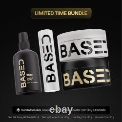 BASED Ultimate Straight/Wavy Hair Styling Bundle Texture Powder, Clay, Pomade