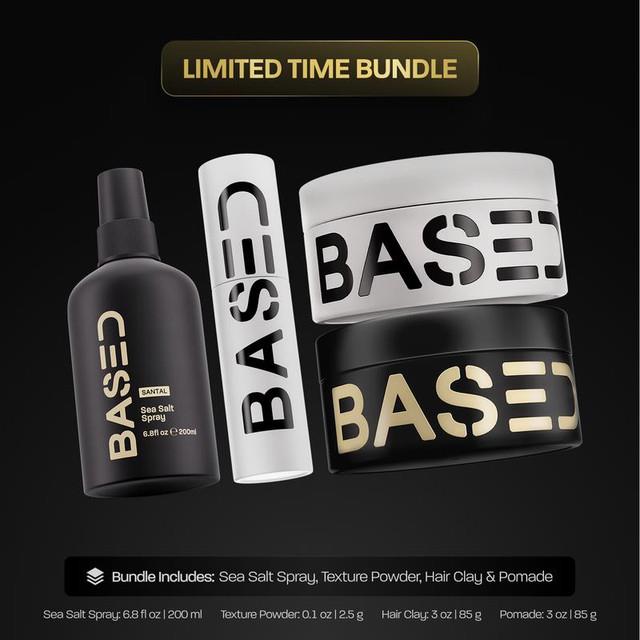 Based Ultimate Straight/wavy Hair Styling Bundle Texture Powder, Clay, Pomade