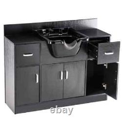 BarberPub Multi-functional Shampoo Station with Shampoo Bowl and Storage 7139