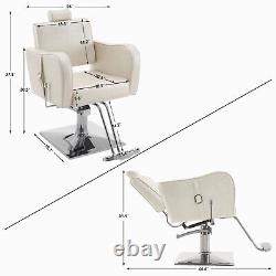 BarberPub Recliner Hydraulic Barber Chair Classic Antique Hair Spa Salon 3124