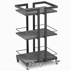 BarberPub Utility Manicure Trolley Metal Storage Rolling Cart with Wheels 2033