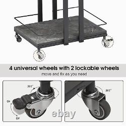 BarberPub Utility Manicure Trolley Metal Storage Rolling Cart with Wheels 2033