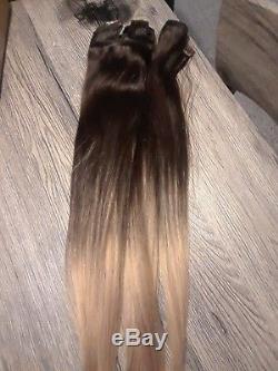 Bellami hair extensions ombre ash blonde/dark brown