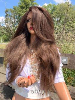 Brown Hair Lace Wig, Volume Thick Hair Style 919 16 GODDESS