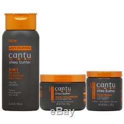Cantu Men's Hair Care Set 3 in 1+Leave-In Conditioner+Cream Pomade withNail File