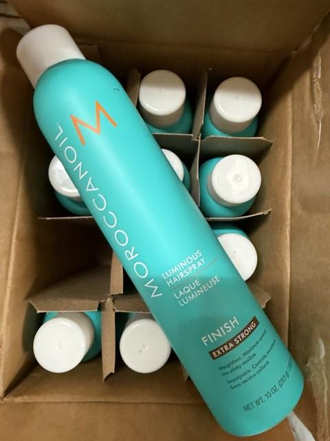 Case Of 12 Cans Moroccanoil Luminous Hairspray Strong Hold 10 Oz Each Can