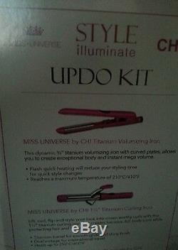 Chi Miss Universe Style Updo Kit Titanim Flat Ion & Curling Iron NEW