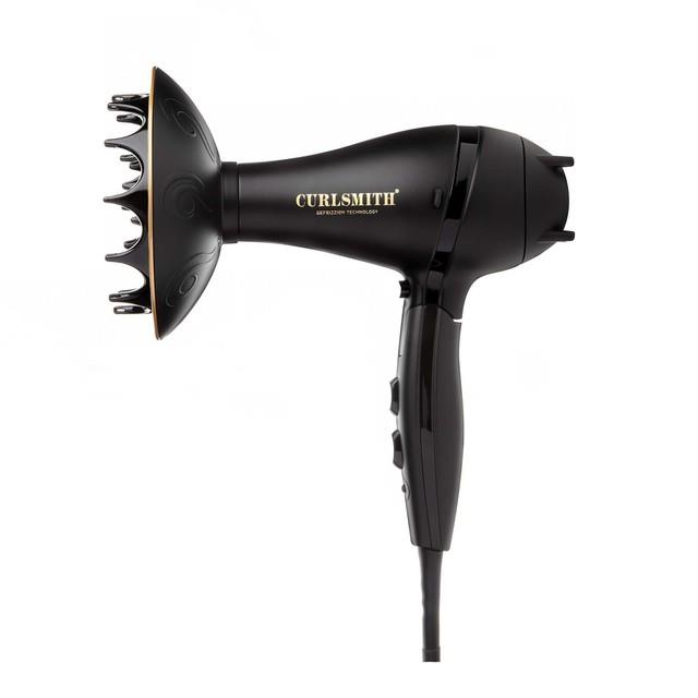 Curlsmith Defrizzion Travel Hair Dryer With Large Diffuser, For Curly Hair