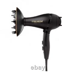 Curlsmith Defrizzion Travel Hair Dryer with Large Diffuser, for Curly Hair