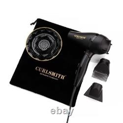 Curlsmith Defrizzion Travel Hair Dryer with Large Diffuser, for Curly Hair