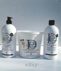 Design Essentials Honey Nectar Relaxer, 6n1 Conditioner, Neutralizer Shampoo Kit
