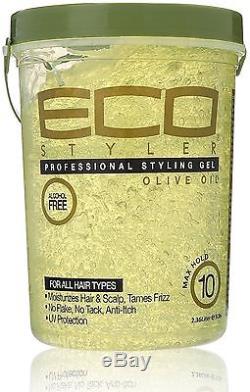 ECO Styler Professional Styling Gel, Olive Oil, Max Hold 80 oz (Pack of 6)