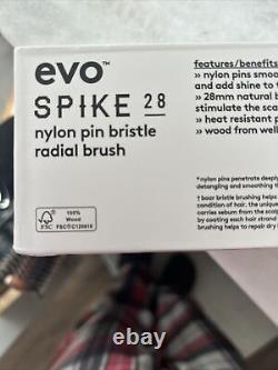 EVO Brush Lot 18 Spike-28 NIB Wood Bristle Styling Brushes Round Free Shipping