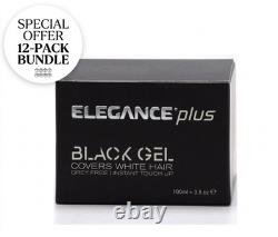 Elegance Plus Black Gel 100ml Cover Grey White Hair Instant Touch Up 12 Pack