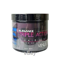 Elegance Triple Action Strong Hold Hair Gel VENUS 34.3 Oz. Free Shipping