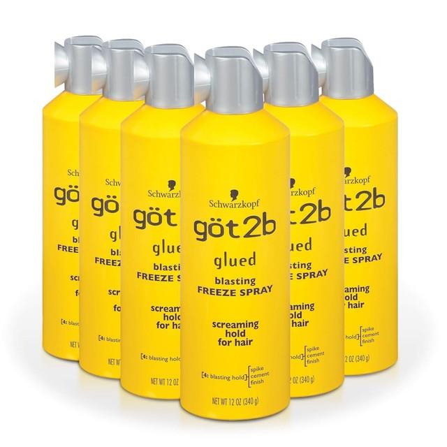 Got2b Glued Blasting Freeze Hairspray Aero, 72 Ounce, Pack Of 6