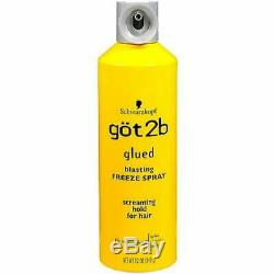 Got2b Glued Blasting Freeze Spray 12 Ounce Spray Hair Screaming Hold 3 PCS