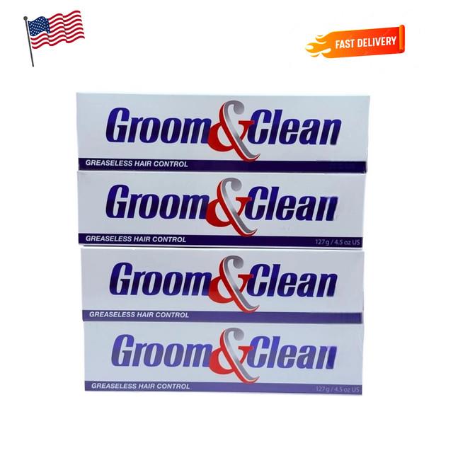 Groom And Clean Greaseless Hair Control Cream 4.5 Oz Each Exp 07/2028 4 Pack