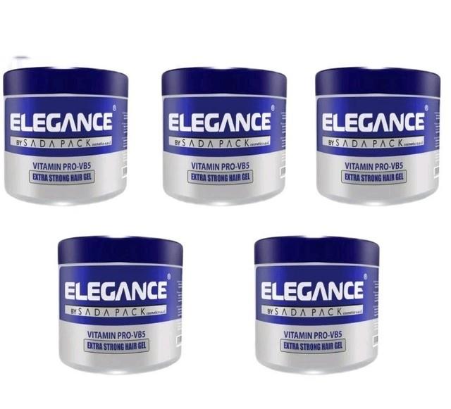 Hair Gel Extra Strong Hold Elegance Styling Gel 5 Pack X 250ml Vitamin Pro Vb