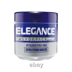Hair Gel Extra Strong Hold Elegance Styling Gel 5 Pack x 250ml Vitamin Pro VB