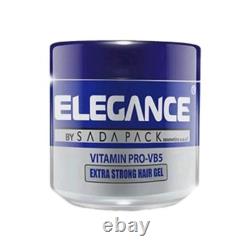 Hair Gel Extra Strong Hold Elegance Styling Gel 5 Pack x 250ml Vitamin Pro VB