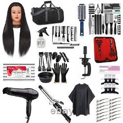 Hair Stylist School Cosmetology Student Kit Mannequin Head 15 PC Salon Barber