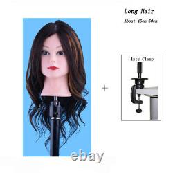 Human Hair Mannequin Head Practice Model for Hairdresser Hairstyle Training