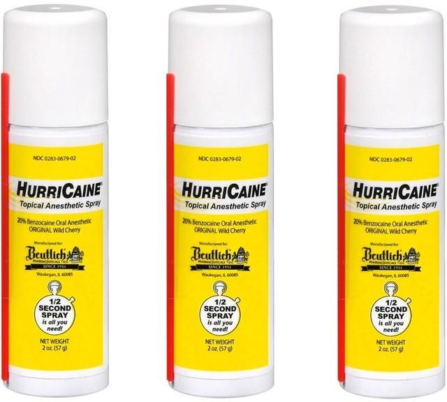 Hurricaine 20% Spray Cherry 2oz 3 Pack