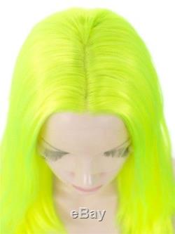 Imstyle Neon Yellow Lace Front Wig Middle Part Bob Wig Synthetic Lace Hair