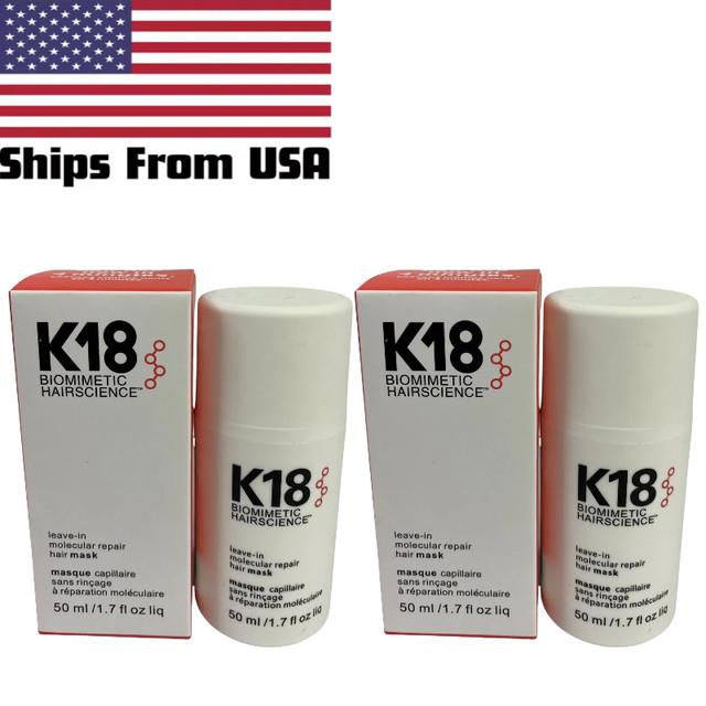K18 Leave In Molecular Repair Hair Mask Biomimetic Hairscience 50 Ml -2pack