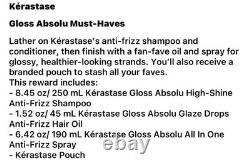 Kerastase Gloss Absolu Must Haves Set Shampoo Oil Milk Pouch $155 AUTHENTIC