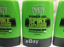LOT OF 6 Garnier Fructis Style Spike Explosion Power Gel, 9 Fluid Ounce Each NEW