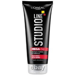 LOreal Studio Line Mega Hair Gel Ultimate Control Max Hold 6.8 Ounce Pack of 12