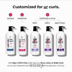 LUS Brands Love Ur Curls for Wavy Hair Shampoo + Conditioner + Styler