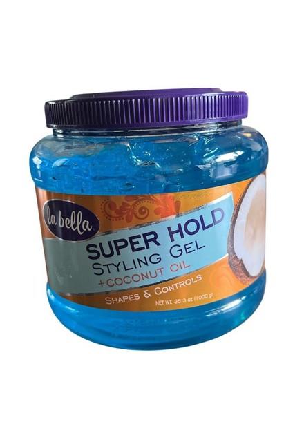 La Bella Super Hold Styling Gel With Coconut Oil 35.3 Oz (1 New)