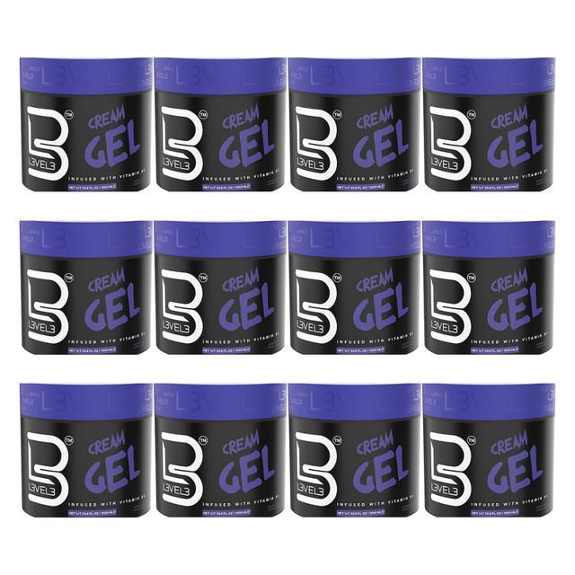 Level 3 Cream Gel Infused With Vitamin B5 Medium Hold 1000ml 12-pack New